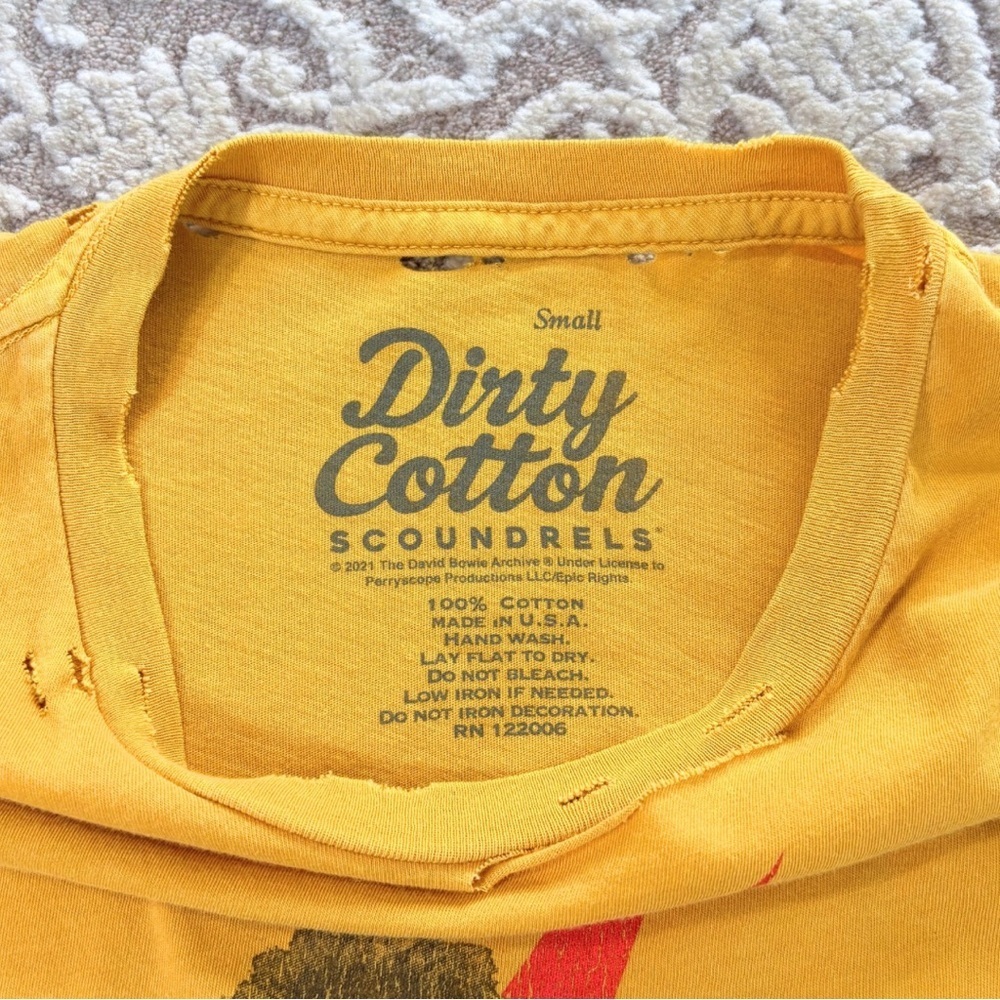 Dirty Cotton Scoundrels David Bowie Ziggy Stardust Tee - Minor Flaw - Picture 8 of 15